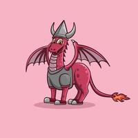 logotipo da mascote do dragão viking vetor