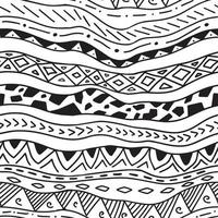 de fundo padrão em estilo africano tribal étnico. listras horizontais pretas e brancas desenhadas à mão. ornamento nativo popular abstrato simples. vetor