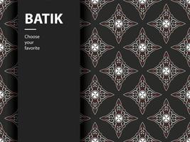 vetor batik étnico padrão indonésio moda sem costura vintage têxtil arte de cultura plana abstrata