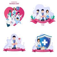 ilustração vetorial do conceito de dia internacional da enfermeira. vetor