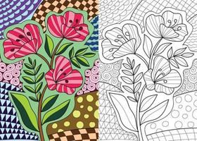 estilo de design floral decorativo henna ilustração detalhada da página do livro para colorir