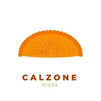 logotipo de ilustração de calzone de pizza simples vetor