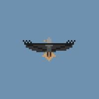 logotipo de ilustração de águia de pixel art vetor