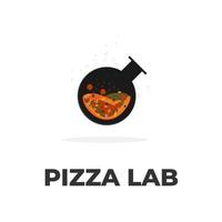 logotipo de ilustração de cozinha de laboratório de pizza vetor
