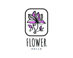 logotipo de flor elegante e minimalista, adequado para spa de beleza, salão de beleza, cosméticos, florista, joalheria ou marca da indústria da moda vetor