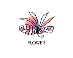 logotipo de flor elegante e minimalista, adequado para spa de beleza, salão de beleza, cosméticos, florista, joalheria ou marca da indústria da moda vetor