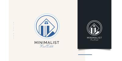 design de logotipo de casa minimalista com estilo de linha. logotipo de negócios imobiliários simples e mínimo vetor