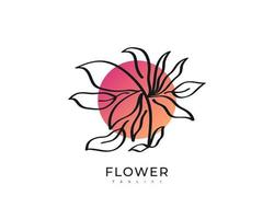 logotipo de flor elegante e minimalista, adequado para spa de beleza, salão de beleza, cosméticos, florista, joalheria ou marca da indústria da moda vetor