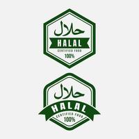 rótulo halal verde clássico com design plano. - vetor. vetor