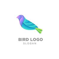 modelo colorido gradiente de design de logotipo de pássaro vetor