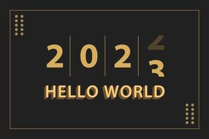 feliz ano novo 2023 texto de ouro 3d vetor