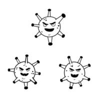 design de vetor de ilustração de vírus corona preto