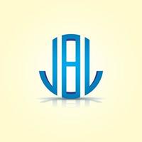 design de logotipo de tipografia circular jbl vetor