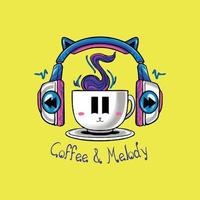 café e melodia vetor