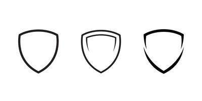 coleção de conjunto de ícones de escudo. defesa, guarda, vetor de símbolo de sinal de proteção