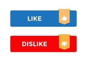 gosto e não gosto de vetor de botão. conjunto de ícones de mídia social