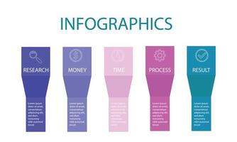 design de infográfico de vetor com ícones. diagrama de processo, fluxograma, gráfico de informações, infográficos para conceito de negócios, banner de apresentações, layout de fluxo de trabalho.