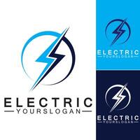 modelo de design de logotipo de eletricidade relâmpago trovão vetor