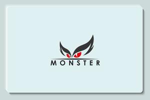 design de logotipo de olho de monstro, design de logotipo de vetor de jogos eletrônicos