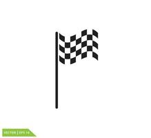 ilustração de design de logotipo de vetor de ícone de corrida de bandeira