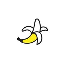 modelo de design de logotipo de ícone de banana de frutas vetor