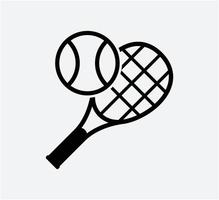 modelo de design de logotipo de vetor de ícone de bola e raquete de tênis