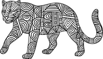 desenhos para colorir de mandala de leopardo para adultos vetor