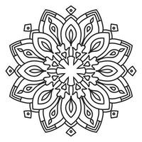 mandala fofa. flor redonda ornamental doodle isolada no fundo branco. ornamento decorativo geométrico em estilo oriental étnico. vetor