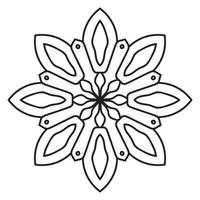 mandala fofa. flor redonda ornamental doodle isolada no fundo branco. ornamento decorativo geométrico em estilo oriental étnico. vetor