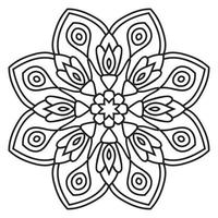 mandala fofa. flor redonda ornamental doodle isolada no fundo branco. ornamento decorativo geométrico em estilo oriental étnico. vetor