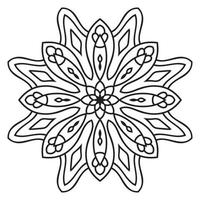 mandala fofa. flor redonda ornamental doodle isolada no fundo branco. ornamento decorativo geométrico em estilo oriental étnico. vetor