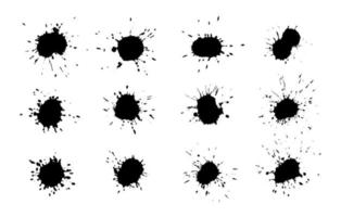 gotas de tinta e respingos. manchas de mata-borrão, respingos de gotas de tinta líquida e respingos de tinta vetor