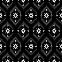 triângulo de bordado de textura étnica geométrica em fundo azul escuro para moda e papel de parede, roupas, saia, tapete, embrulho, batik, tecido, vetor sem costura de textura, estilo de ilustração
