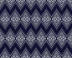 design de textura tradicional de padrão étnico geométrico e padrão azul escuro para tapete, papel de parede, roupas, embrulho, batik, tecido, roupas, moda, em estilo de bordado de ilustração vetorial vetor