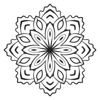 mandala fofa. flor redonda ornamental doodle isolada no fundo branco. ornamento decorativo geométrico em estilo oriental étnico. vetor