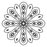 mandala fofa. flor redonda ornamental doodle isolada no fundo branco. ornamento decorativo geométrico em estilo oriental étnico. vetor