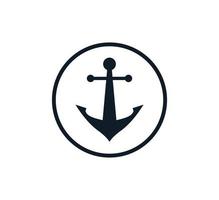 modelo de design de logotipo de vetor de ícone de âncora náutica