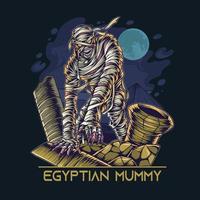 conceito assustador de múmia egípcia vetor