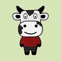 mascote de vaca fofa de ilustração vetorial vetor