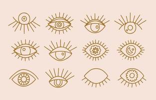 coleção de design de linha com ilustração vetorial eye.editable para site, adesivo, tatuagem, ícone vetor