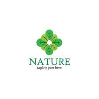 modelo de design de logotipo de natureza com ícone de árvore, simples e único. perfeito para negócios, empresa, natureza, viagens, etc. vetor