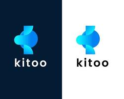 modelo de design de logotipo moderno letra k e o vetor