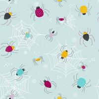 padrão perfeito com aranhas fofas. ilustrações vetoriais vetor