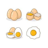 coleção de ilustração de design vetorial de ovos de galinha vetor