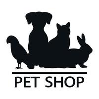 emblema de ilustração para pet shop, clínica veterinária, abrigo de animais vetor
