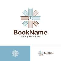 modelo de vetor de logotipo de livro, conceitos de design de logotipo de livro criativo