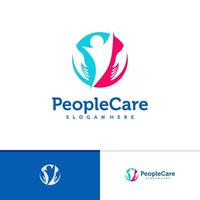 modelo de vetor de logotipo de cuidados com as pessoas, conceitos de design de logotipo de cuidados com pessoas criativas