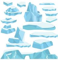 peças de conjunto de vetores de iceberg azul