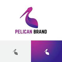 símbolo de logotipo gradiente elegante pássaro exótico lindo pelicano vetor
