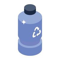 um download de ícone isométrico de garrafa de reciclagem vetor
